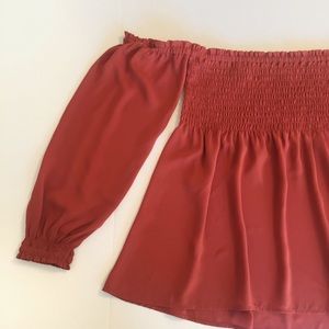 NWT Express | Off Shoulder Rust Orange Top